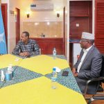 Sheekh Shariif oo garab istaagna u muujiyay RW Rooble, kadib digniintii NISA.