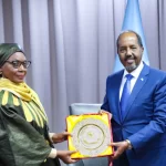 Guusha Xasan Sheekh ee kamid noqoshada Somalia ee dallada bulshada Bariga Afrika.